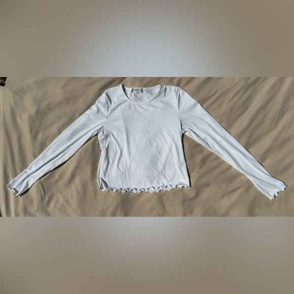 ALTAR’D STATE White Ribbed Long Sleeve Shirt - Picture 1 of 7
